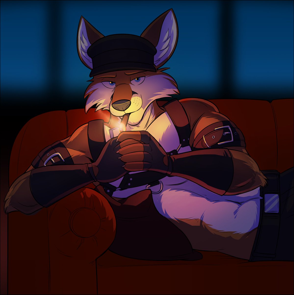 Lighting cigar commission from <a href="/OtterTem/">❄️ Temiree ❄️</a> 🦊 🚬
