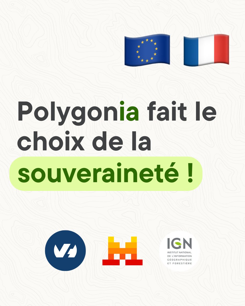 PolygoniaAI's tweet photo. Chez Polygonia, nous sommes convaincus que la souveraineté des données géographiques est un enjeu essentiel !

De l'hébergement au choix du modèle d'IA en passant par le choix des outils, nous mettons tout en oeuvre pour assurer la souveraineté de vos données. https://t.co/I3d4xksjoj