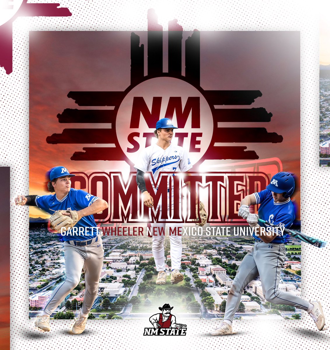 I’m beyond excited and grateful to announce my commitment to New Mexico State University to play Division 1 baseball! I’d like to thank God, and everyone who’s supported me throughout this journey. I can’t wait to get to work and represent the Aggies!

#AggieUp #Committed