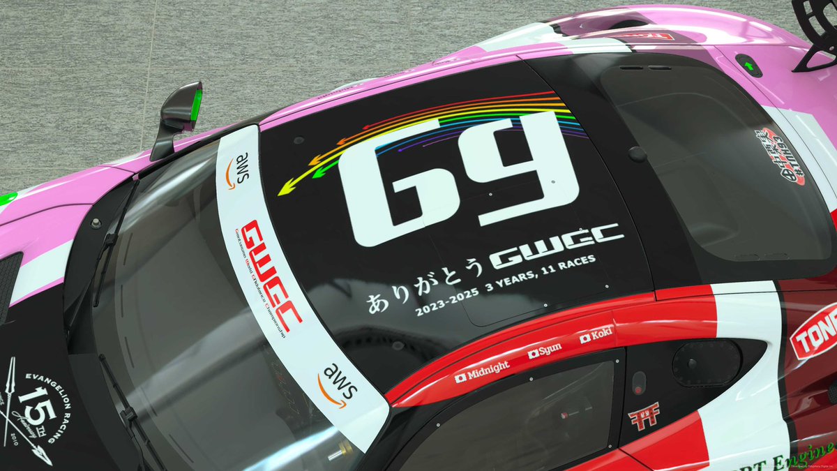 FasSkyadR69's tweet photo. 2025 Suzuka10H特別リバリー＆体制発表

#69 Fas. Sky'ad Racing

ドライバー：Midnight・Koki
リバリー作成：@Parado_X_Parado
69号車は幻の8+2号機カラーでの参戦です！
FSRのエースMidnight とU-18広島代表Kokiの
強力パッケージで鈴鹿を駆け抜けます

#GWEC_GT7 #SkyDiary
#ありがとうGWECwithFSR https://t.co/zd4RaLdW51