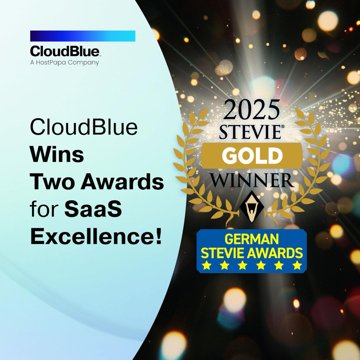 CloudBlue wins Two Gold Stevie Awards for SaaS Innovation! Honored to be recognized for Best SaaS Activation &amp; Best Cloud Platform Reimagined in Germany. Our mission: make cloud monetization easier worldwide. Thanks to our teams &amp; partners—we're shaping the future! #CloudBlue