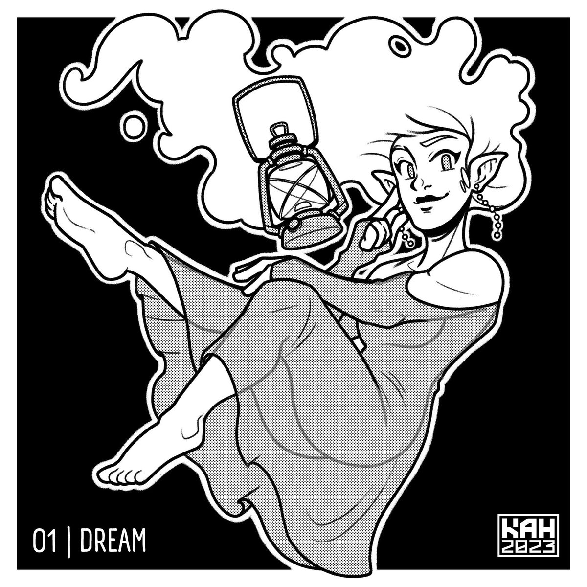 A elven dream walker 😴💖 Drawn during #Inktober2023 

#MrHinkleDraws #Art #BlackAndWhite #CharacterDesign #Fantasy #Elf