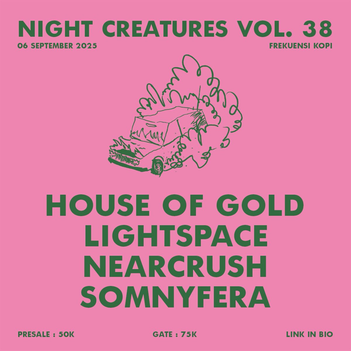 Our next show!
Titik ke-3 tur kami bareng Nearcrush dan Lightspace. Gig organized by MetaKlab Cipanas 🔥🔥
See you there!

#freakscenewestjavatour2025 #indierock #somnyfera