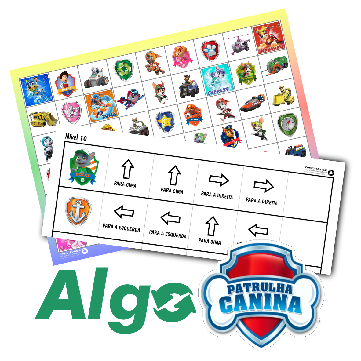 Você gosta do AlgoEmoji e quer trabalhar algo mais engajador com seus alunos? Fizemos uma versão com a Patrulha Canina 🐶
Baixe aqui: euvou.net/atividadespc