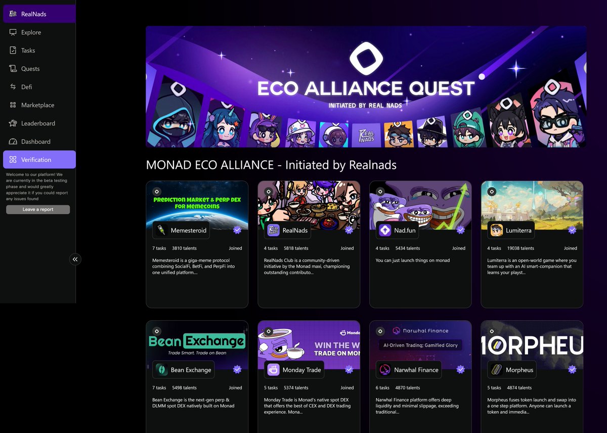 MLevockin's tweet image. 🔥 New quests on monad.talentum.id/x/real-nads! Too lazy to grind? Just mint an NFT—quick and easy! 😎 No clue what they’re for, but better grab one. 🚀 #Monad #Talentum