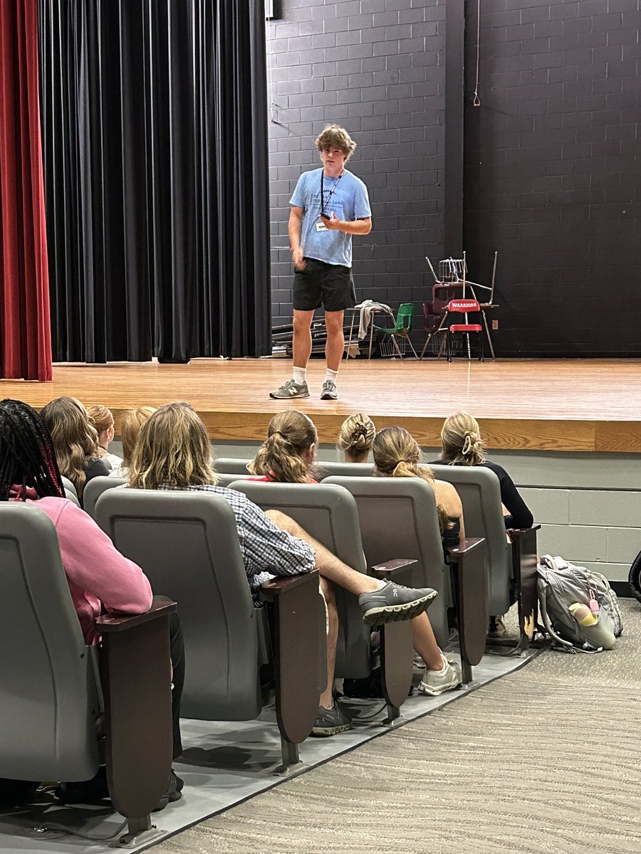 BoysWaccam86333's tweet photo. Proud of one of our 🏀 guys, Jasper Strickland take the stage this morning to share a message at FCA! https://t.co/gwjzSYUuaT