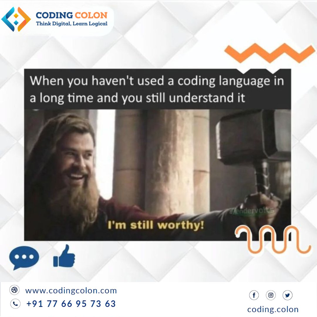 coding_colon's tweet image. ⚡💻 That moment when you open an old code file and still understand it…
“I’M STILL WORTHY!” 😂🙌
👉 Tag a coder friend who can relate!
#CodingColon #CodingMemes #DeveloperHumor #ProgrammingLife #StillWorthy #CodeLife #TechHumor