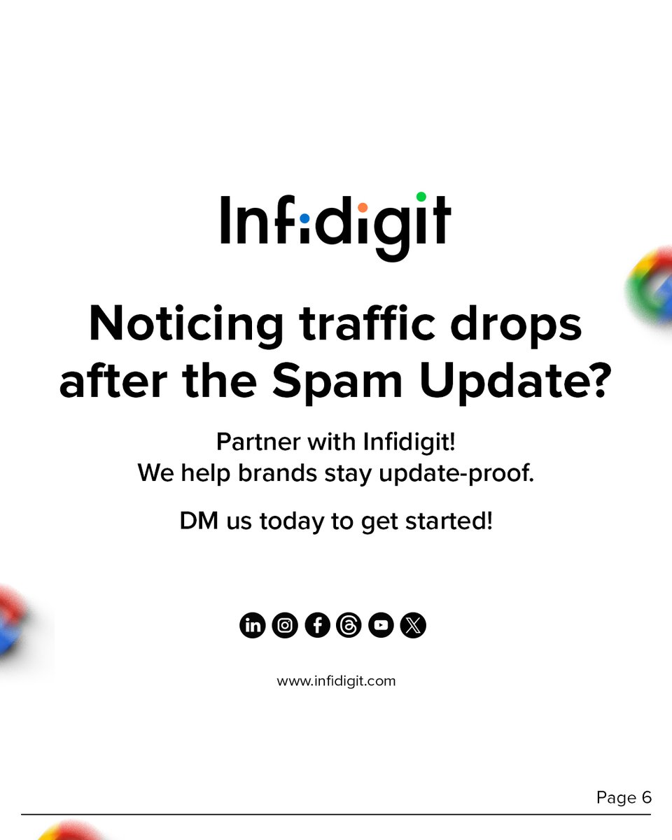 Infidigit's tweet image. Noticed changes in your rankings yet? Share below 👇
#GoogleUpdate #SpamUpdate #SEOUpdates #SearchRankings #SEOTrends #DigitalMarketing #Infidigit