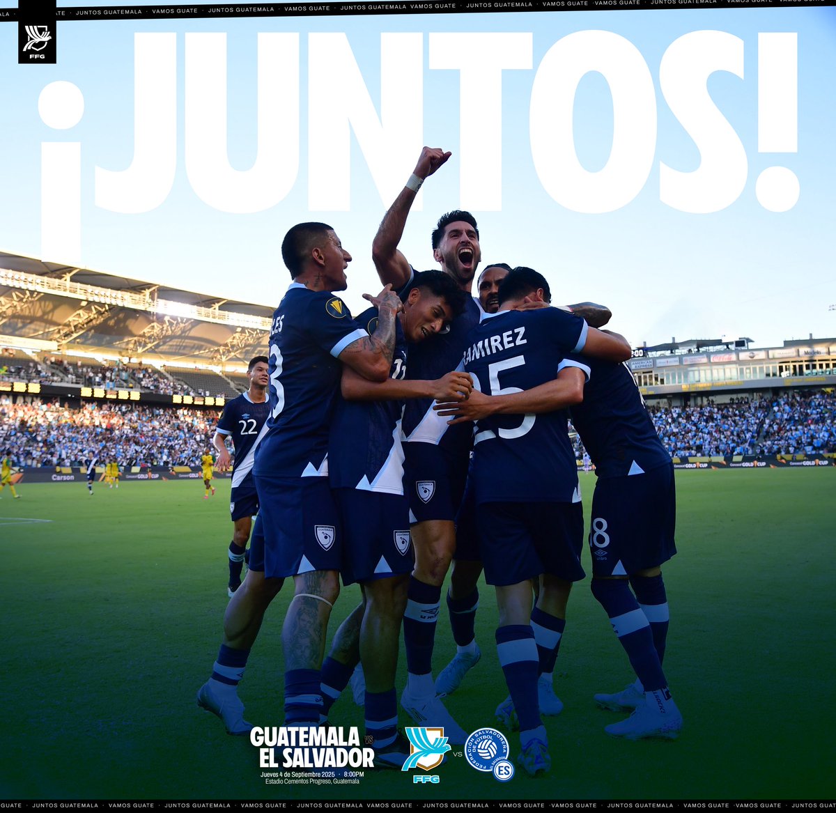 ¡𝗟𝗟𝗘𝗚𝗢́ 𝗘𝗟 𝗗𝗜́𝗔! 𝗩𝗔𝗠𝗢𝗦 𝗚𝗨𝗔𝗧𝗘 🇬🇹💙

•ᴜɴɪᴅᴏꜱ ᴘᴏʀ ᴇʟ ᴍɪꜱᴍᴏ ꜱᴜᴇɴ̃ᴏ•

🇬🇹ɢᴜᴀᴛᴇᴍᴀʟᴀ 🆚 ᴇʟ ꜱᴀʟᴠᴀᴅᴏʀ🇸🇻
🗓️𝟦 ꜱᴇᴘ. 𝟤𝟢𝟤𝟧
⏱️𝟪:𝟢𝟢ᴘᴍ
🏟️ᴄᴇᴍᴇɴᴛᴏꜱ ᴘʀᴏɢʀᴇꜱᴏ

#VamosGuate #ModoSelección #UnidosGuate