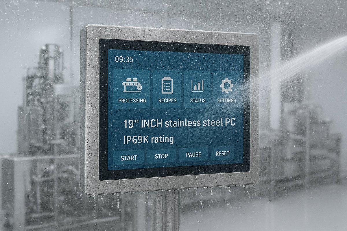 ITDDisplay's tweet image. Wash it, scratch it, push it—our 19” stainless steel touch panel PC takes it all. 💦 IP69K, industrial-grade, capacitive touch, ARM/x86 options. Ready for any food processing challenge!

#IndustrialPC #IP69K #StainlessSteel #TouchScreen #IndustrialAutomation #HygienicDesign