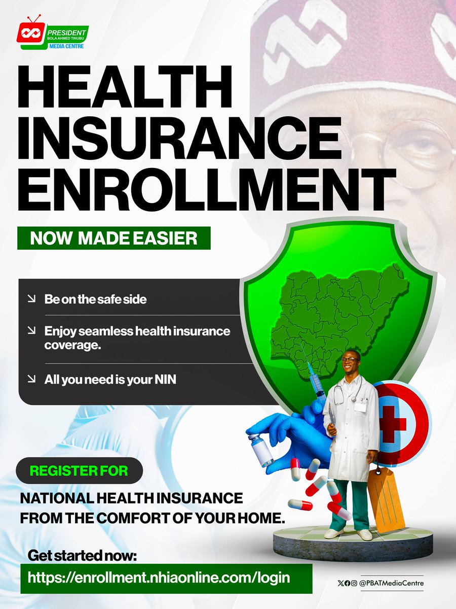 Nigerians can now enroll for the National Health Insurance Scheme from the comfort of their home by simply making use of their NIN.

This is part of the President Tinubu-led administration's effort to drive affordable health insurance coverage for all without hassle.

To get
