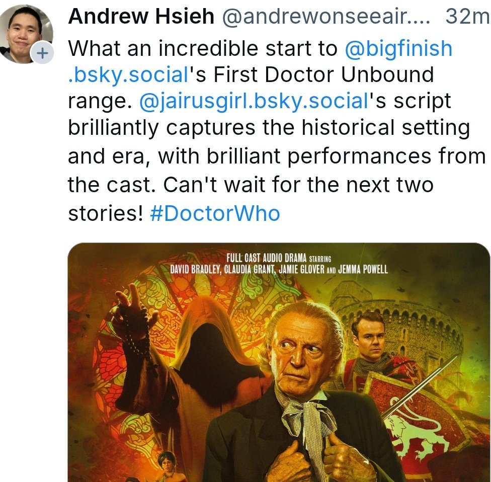 LynnRobsHay's tweet image. 😊   📘💕
#KnightsOfTheRoundTARDIS   #DoctorWho  #FirstDoctor  
bigfinish.com/releases/v/doc…