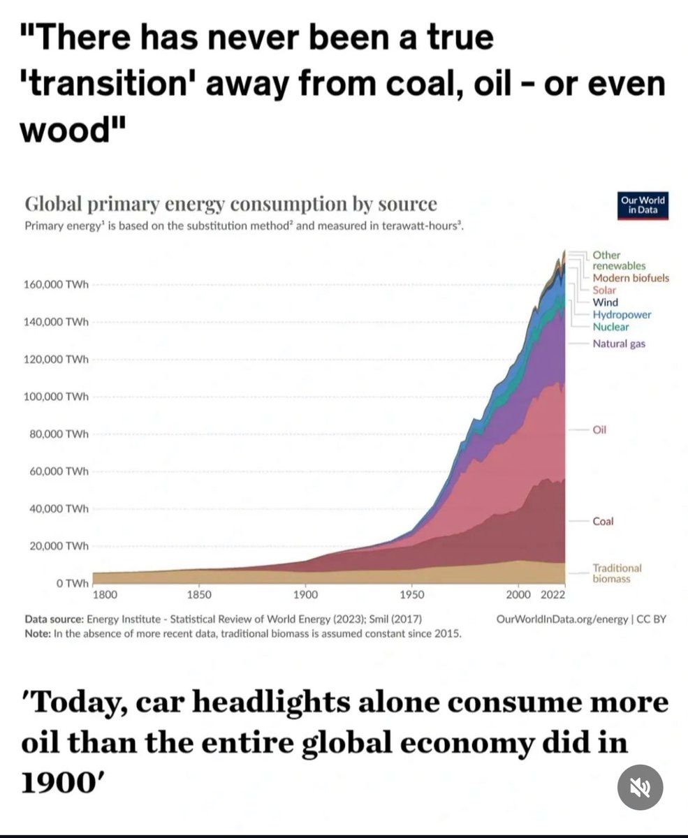 "There has never been an energy transition' away from coal, oil - or even wood"
#co2 #energy #NetZero