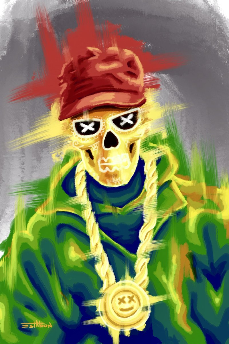 JayEstabon's tweet photo. This is piece #54 of 168. Posting 1 per day until I’ve posted them all. 

#DigitalArt #art #artist #painting #skull #skeleton #sugarskull https://t.co/GfwQ9Ipz1T