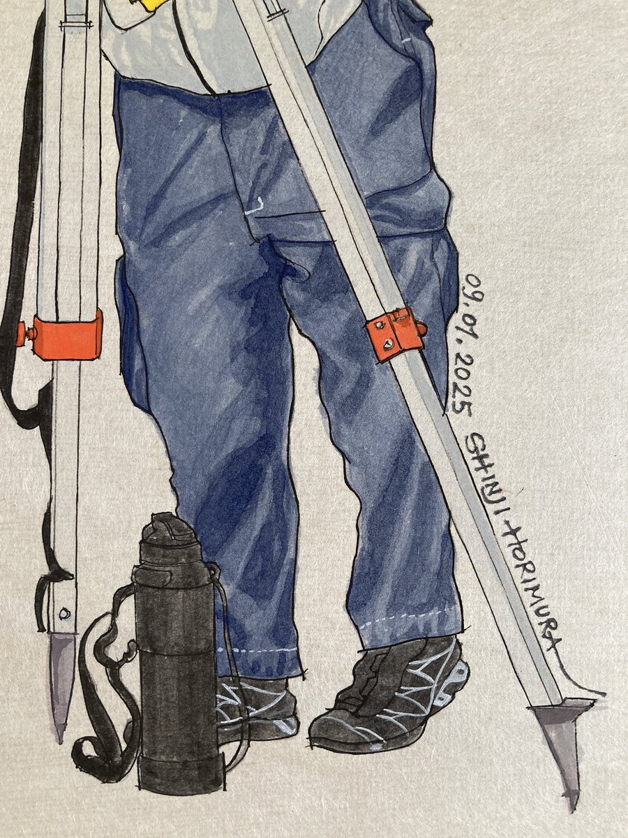 「がっちび測量士 2」2025
27×41cm
手漉き和紙(楮)、水干絵具、木パネル

個展「はたらくおっさん入門編」
11/27(木)〜/30(日)
Roji1616 新世界