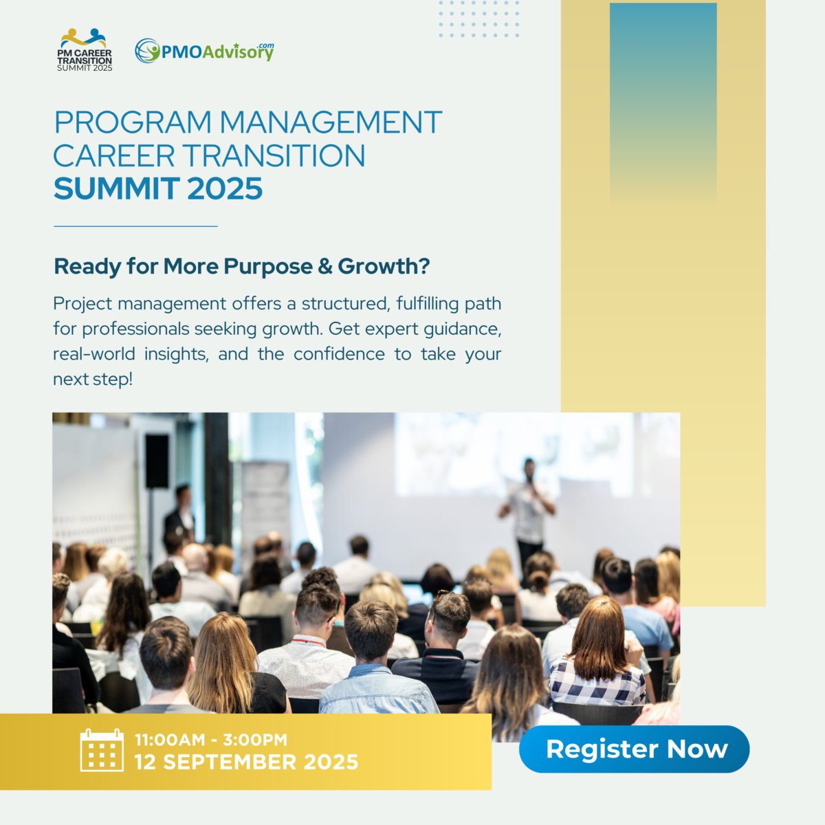 PMOAdvisory's tweet photo. If you’re ready for more purpose, structure, and growth in your professional life, project management offers a path forward. The summit equips you to make the move with confidence and strategy.

Sign up now: https://t.co/KSQ8jaLAB8 https://t.co/cBNwhNEP86