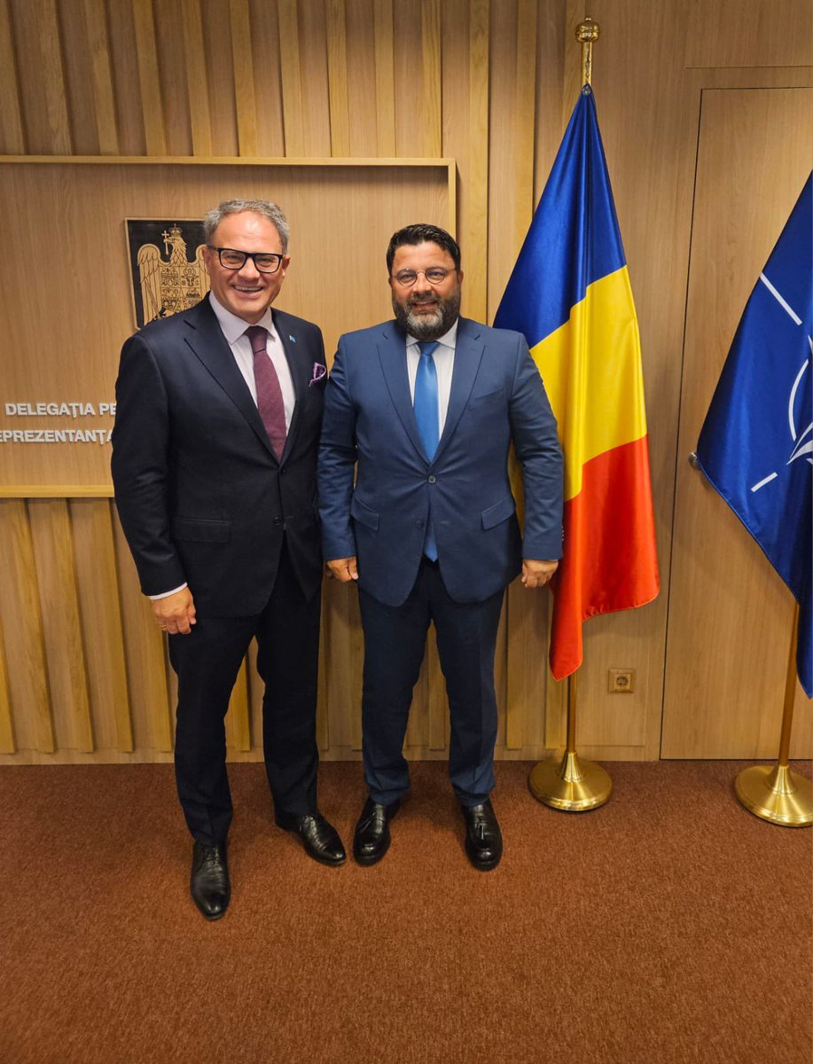 Glad to welcome my friend, the Ambassador of Kazakhstan, <a href="/romanvassilenko/">Roman Vassilenko</a>, to <a href="/NATO/">NATO</a> HQ. From the good old days serving in our MFAs to his new role in Brussels, it is always a pleasure to reconnect and explore ways to further strengthen 🇷🇴–🇰🇿 cooperation. Wishing him every