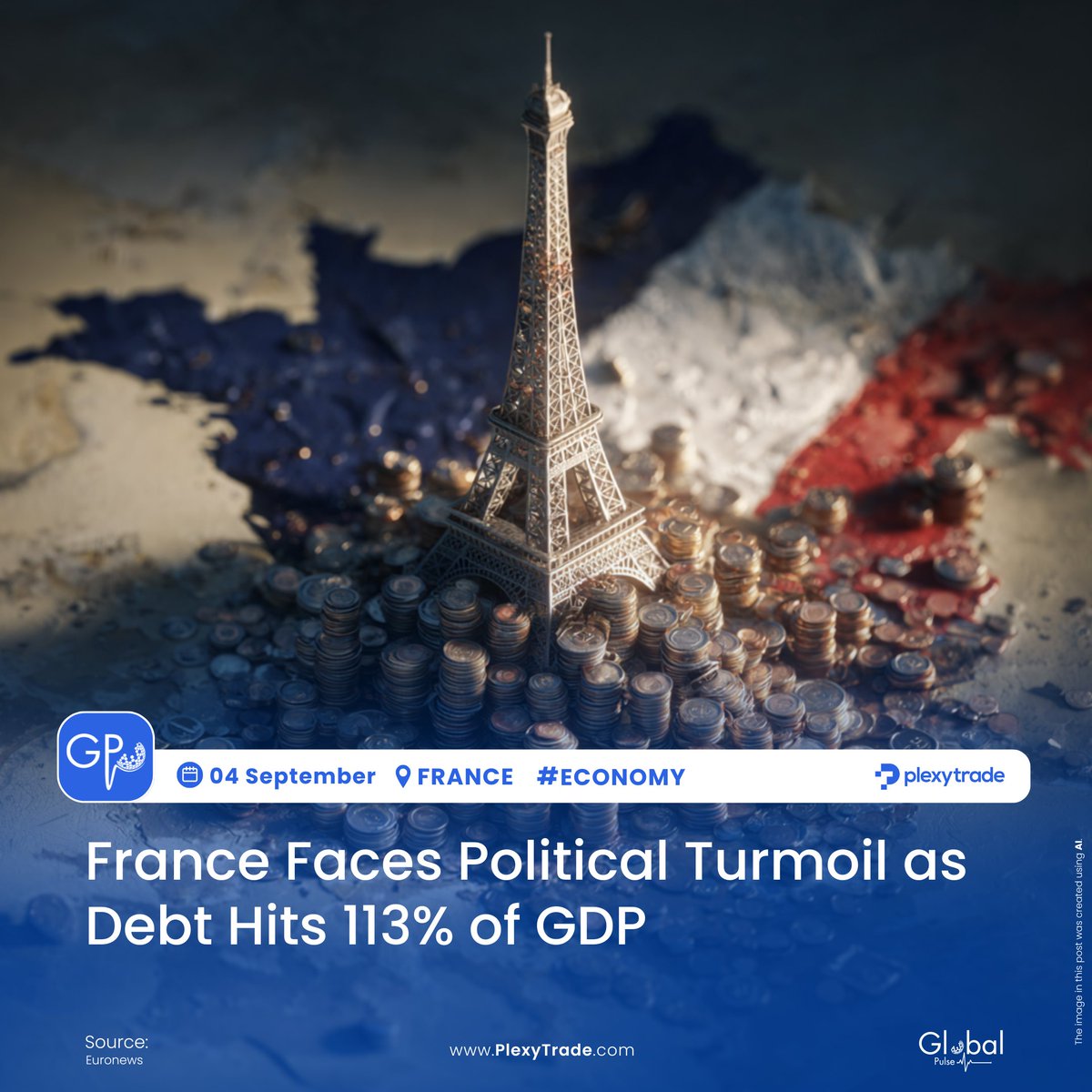 PlexyTrade on X: "France's fragile govt risked collapse before a €44B  savings plan vote. Debt at 113% of GDP, deficit 5.8%. Businesses warn of  stalled investments. #France #Economy #DebtCrisis #GlobalPulse #PlexyTrade  #Finance #
