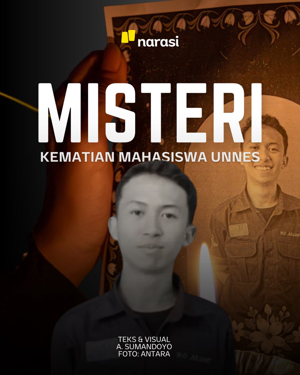 NarasiNewsroom's tweet image. Kematian Iko Juliant Junior (19), mahasiswa Fakultas Hukum Unnes, masih menyisakan banyak tanda tanya.

Benarkah ia meninggal karena kecelakaan lalu lintas, atau ada sebab lain yang belum terang?

| Narasi Daily