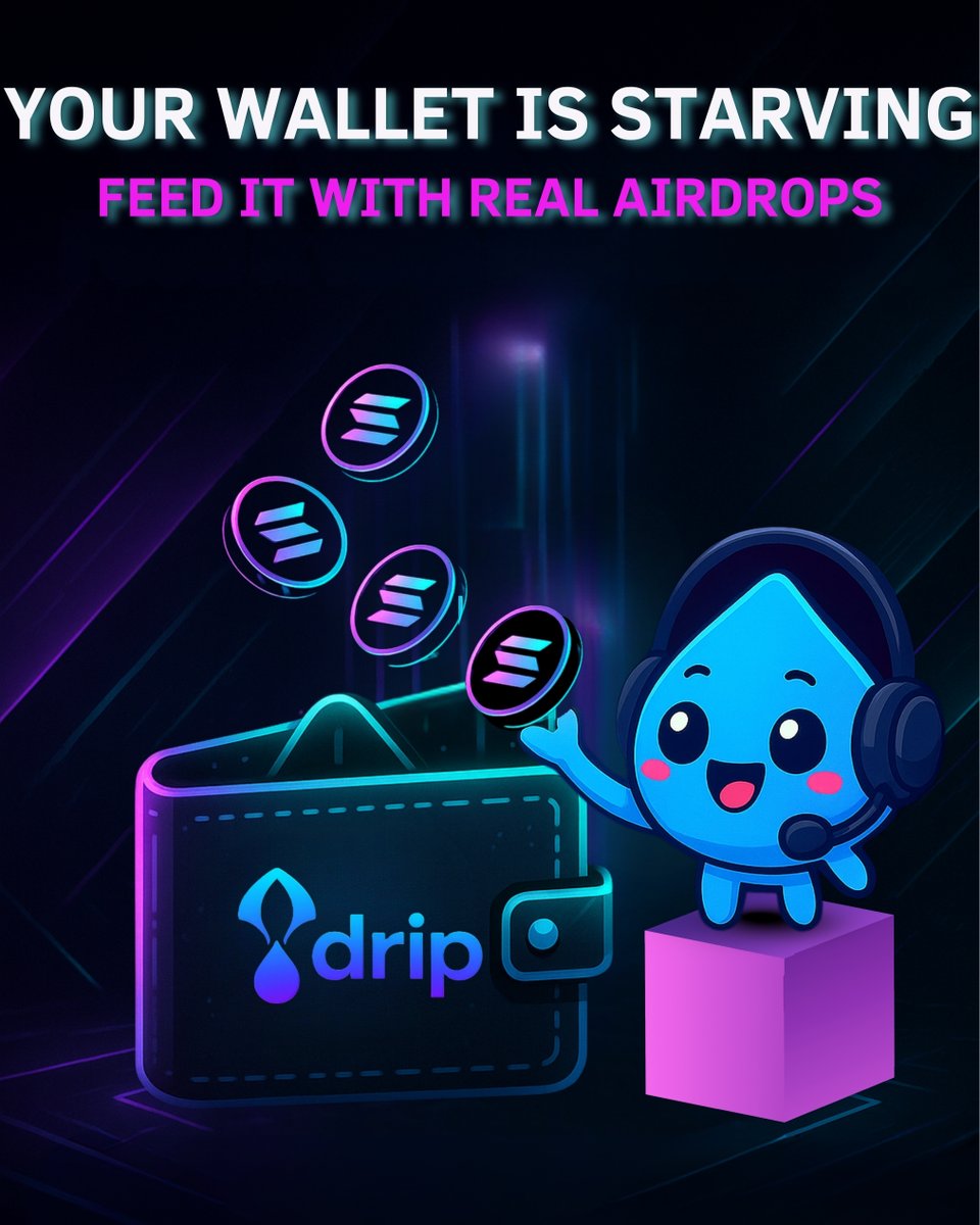 dripair_'s tweet photo. 💸 Your wallet is starving.
🍽️ Feed it with real airdrops.
💧 Drip → 
👉https://t.co/0lXzJ7BZYY 
🌐https://t.co/GaHG0tlEdj

#Solana #Crypto #Airdrops #Web3 #DeFi https://t.co/P6aDbjH0rA