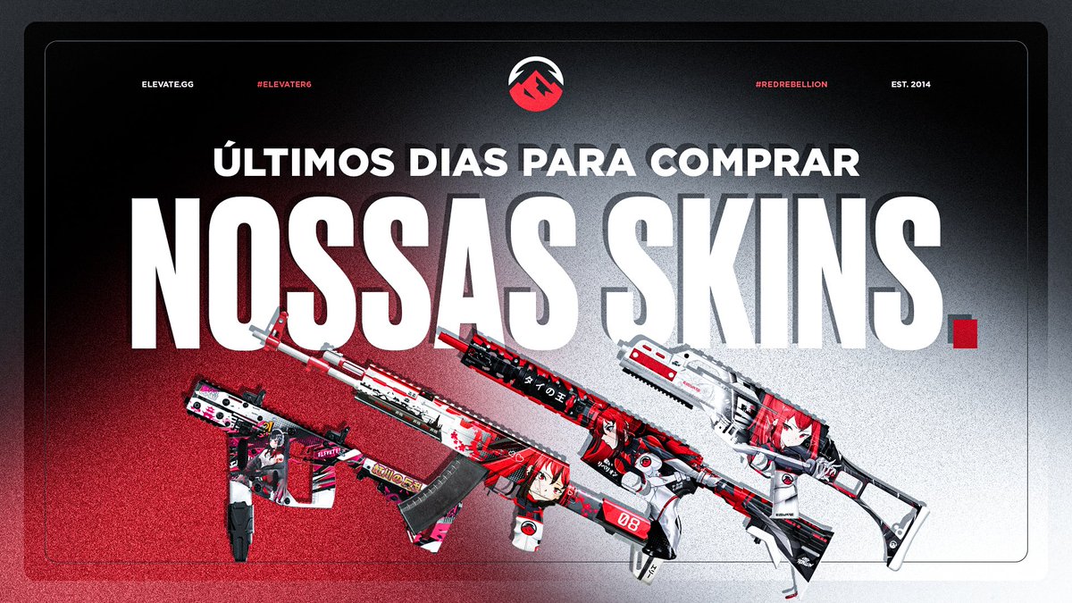 Não perca! Essa é a sua última chance de ter as skins mais bonitas do Rainbow Six! 🏔️❤️

TODAS as skins da Elevate vão deixar a loja nos próximos dias.

#ElevateR6 | #RedRebellion