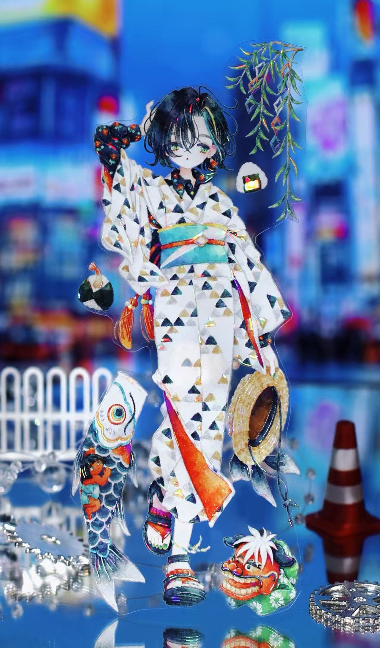 ＊夢のや 文化人形＊夏のお出掛け文化ちゃん浴衣 日傘 約28cm＊ 夢のや 文化人形＊夏のお出掛け文化ちゃん浴衣 日傘 約28cm＊ 夢