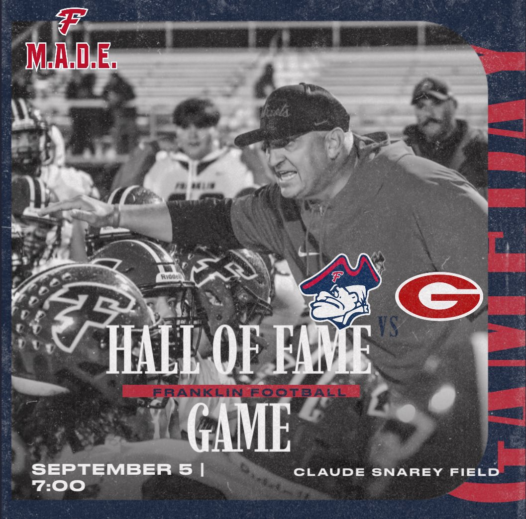 One day away! Hall of Fame Game on Friday Night!! Come out to celebrate some FHS Legends! #FranklinMADE <a href="/fhspatriots/">Franklin High School</a> <a href="/FranklinFootbal/">Franklin Football</a> <a href="/TheColonyFHS/">The Colony ™</a> <a href="/LivoniaDistrict/">Livonia Schools</a>