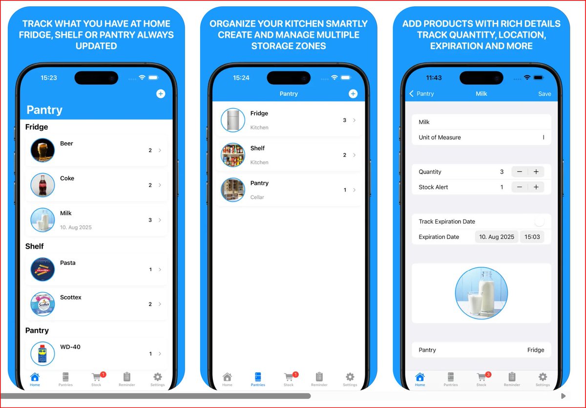 ottorinobruni's tweet image. 🥗🍅 Never forget what’s in your fridge again!
iPantry 🥫 tracks your food, expiry dates & creates a smart shopping list synced with iCloud.
Save money, cut waste, eat smarter.
🔗 apps.apple.com/us/app/ipantry…
#indiedev #iOSApps #Productivity