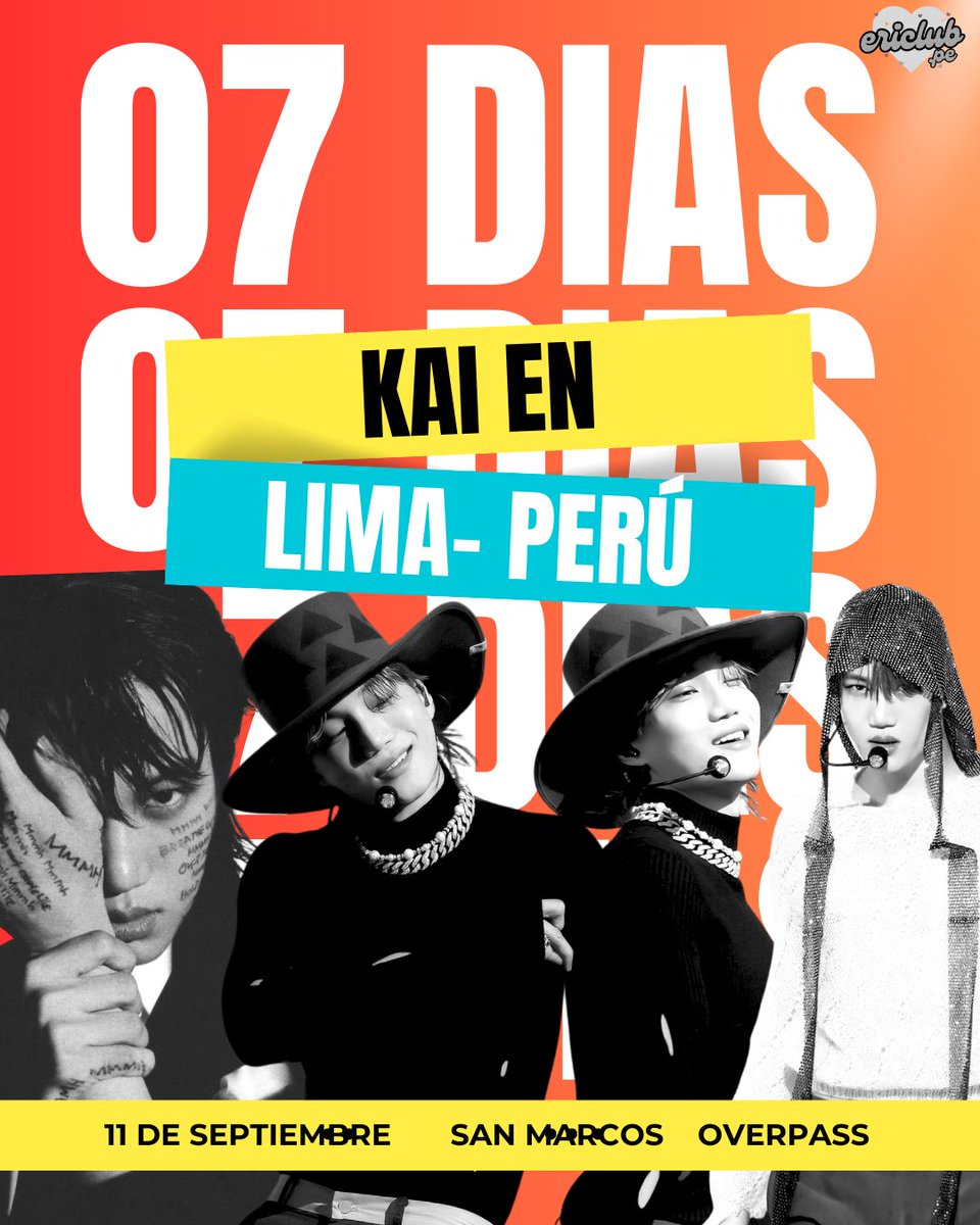 ericlubperu's tweet photo. 7 días para ver a Kai en Lima Perú 🇵🇪
Canción de KAI que te hace llorar
#KAInPERU #PERUlovesKAI #WelcometoPeruKAI @weareoneEXO #KAI https://t.co/7MnCBBxvuP