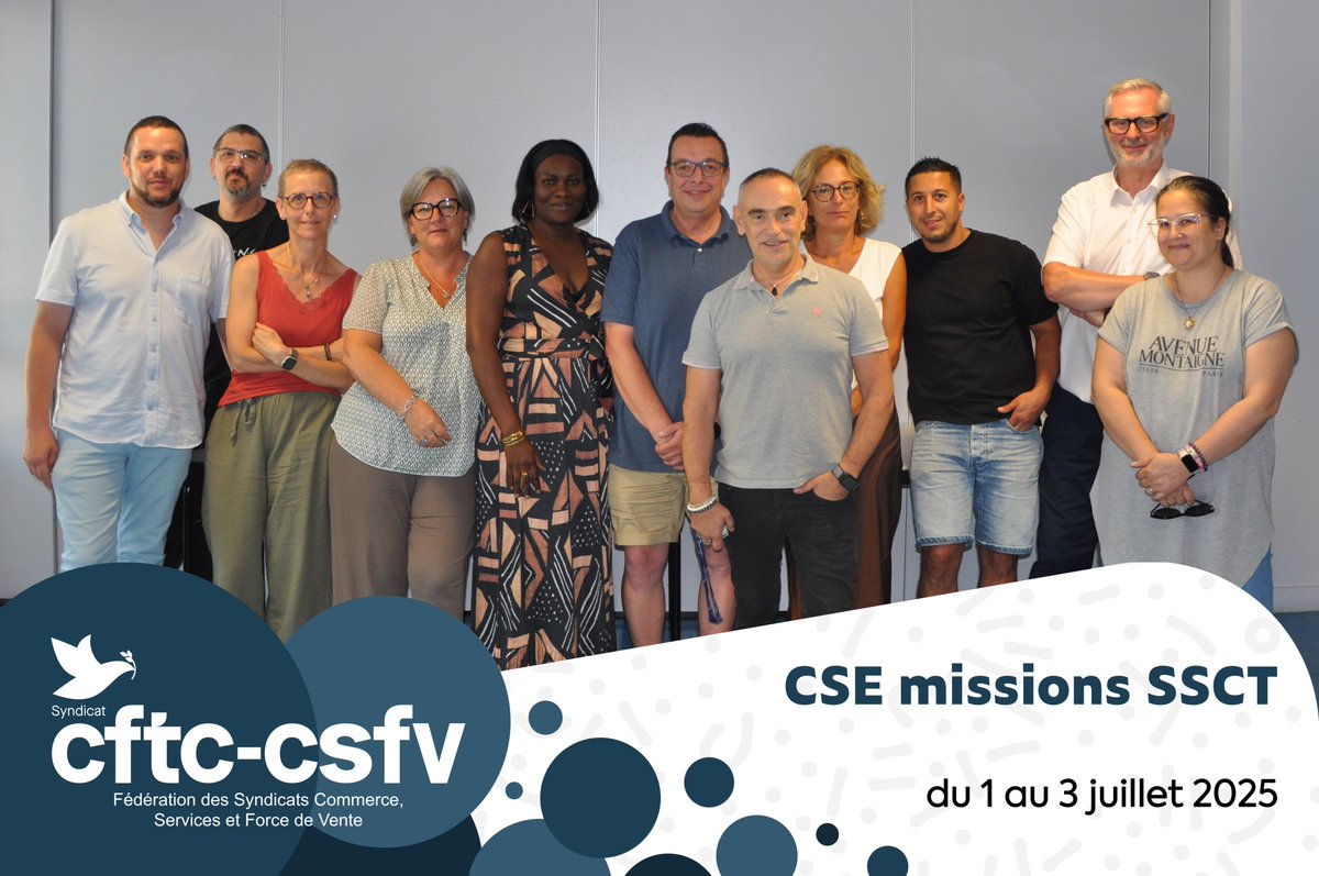 📸 La Fédération des syndicats CFTC-CSFV a organisé plusieurs formations dans ses locaux en fin de premier semestre :
- Communication orale
- Rupture du contrat de travail
- CSE missions SSCT

Merci à nos adhérents pour leur participation ! 👍

#formation