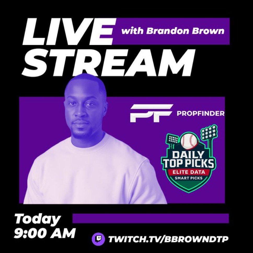 🚨STREAM AT 9:00 AM ET🚨

Researching Home Run Props for today’s MLB slate using <a href="/PropFinderApp/">PropFinder</a> as well as some NFL props! 🏈 

Answering any questions you may have as well, see you there! 🫡 

🔗: twitch.tv/bbrowndtp