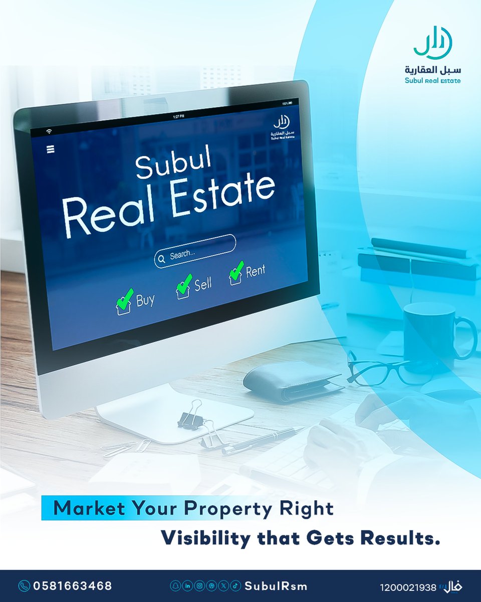 en_Subulrsm's tweet photo. Let your property shine.
We market your units through optimized listings and visuals to attract quality tenants and buyers.

#PropertyMarketing #ListWithSubul #RealEstatePromotion #KSAProperties #SubulRealEstate https://t.co/T5ZavAAIEV