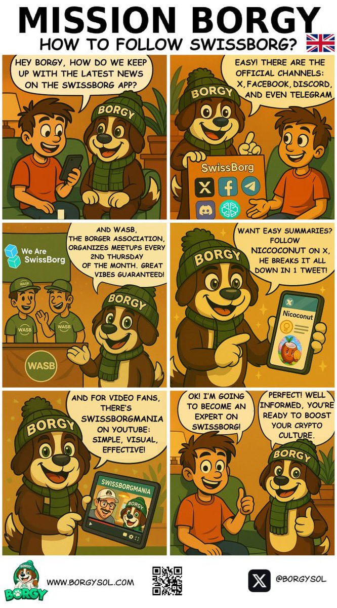 BORGY (@borgysol) on Twitter photo 🌐🐶 MISSION BORGY — How to follow <a href="/swissborg/">SwissBorg</a> ?
Official channels, <a href="/WeAreSwissBorg/">WeAreSwissBorg</a> meetups, recaps from <a href="/nicokonut/">Nicoconut 🥥</a> , <a href="/SwissBorgMania/">SwissBorgMania 🚀🌕 ($BORG 💚 $GNET 🧡 $XBG 🎮)</a> videos on YouTube… 🎥
Borgy shows Jo all the ways to stay informed and boost his crypto knowledge 💚 🌐🐶 MISSION BORGY — How to follow <a href="/swissborg/">SwissBorg</a> ?
Official channels, <a href="/WeAreSwissBorg/">WeAreSwissBorg</a> meetups, recaps from <a href="/nicokonut/">Nicoconut 🥥</a> , <a href="/SwissBorgMania/">SwissBorgMania 🚀🌕 ($BORG 💚 $GNET 🧡 $XBG 🎮)</a> videos on YouTube… 🎥
Borgy shows Jo all the ways to stay informed and boost his crypto knowledge 💚