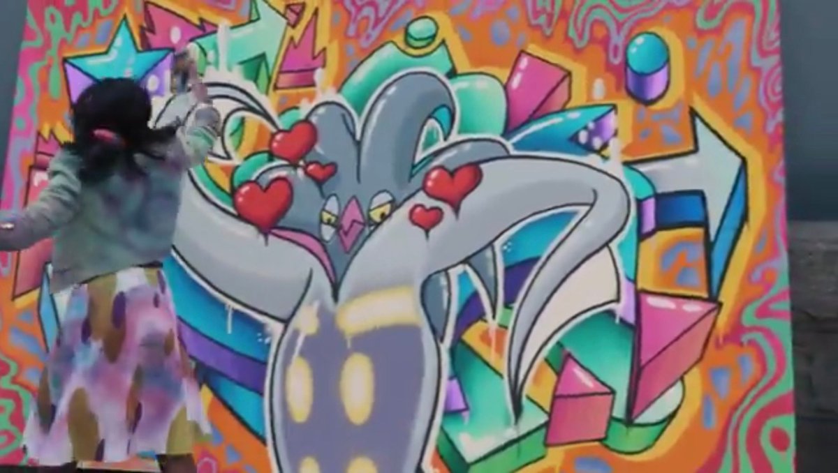 Les comptes officiels Pokémon semblent pris d'une soudaine fascination/obsession pour Sepiatroce avec une vidéo d'un fan du Pokemon qui dans sa voiture l'aime beaucoup trop et une d'une artiste de rue qui le dessine.