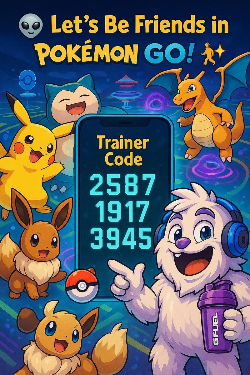 SugaredYeti_'s tweet image. 🚶‍♂️ Adventure buddies wanted! 👾
Pokémon GO Trainer Code: 2587 1917 3945
Let’s team up for raids, trades &amp;amp; shiny hunts — I’ll bring the GFuel, you bring the Poké Balls! 😎✨ #PokemonGO #Pokemon #CatchEmAll #ShinyHunt #PokeTrainer
#PokemonCommunity #PokeGO #PokemonMaster #PokeStop