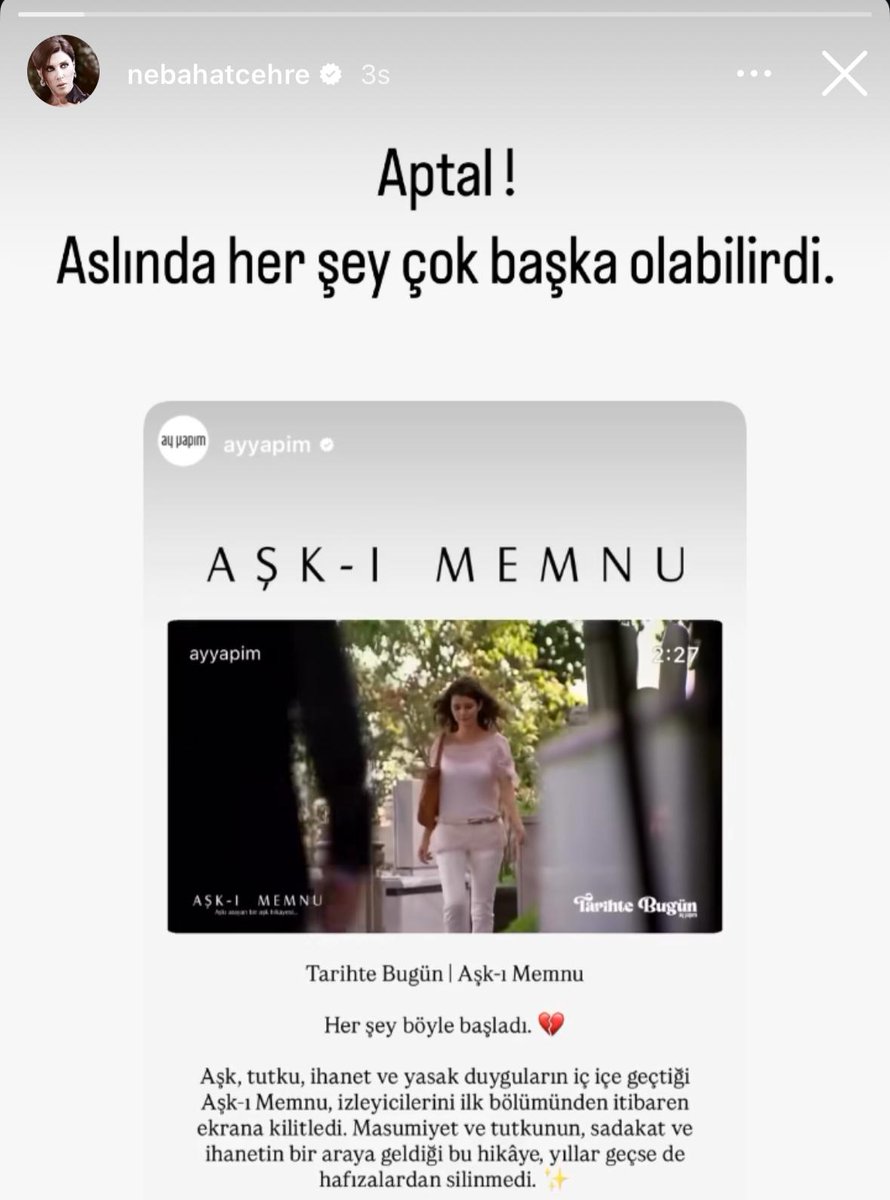populicc's tweet photo. Nebahat Çehre, 'Aşk-ı Memnu' dizisinin 17. yılını bu paylaşımla kutladı.

"Aptal! Aslında her şey çok başka olabilirdi." https://t.co/OVIL5Ok9aG