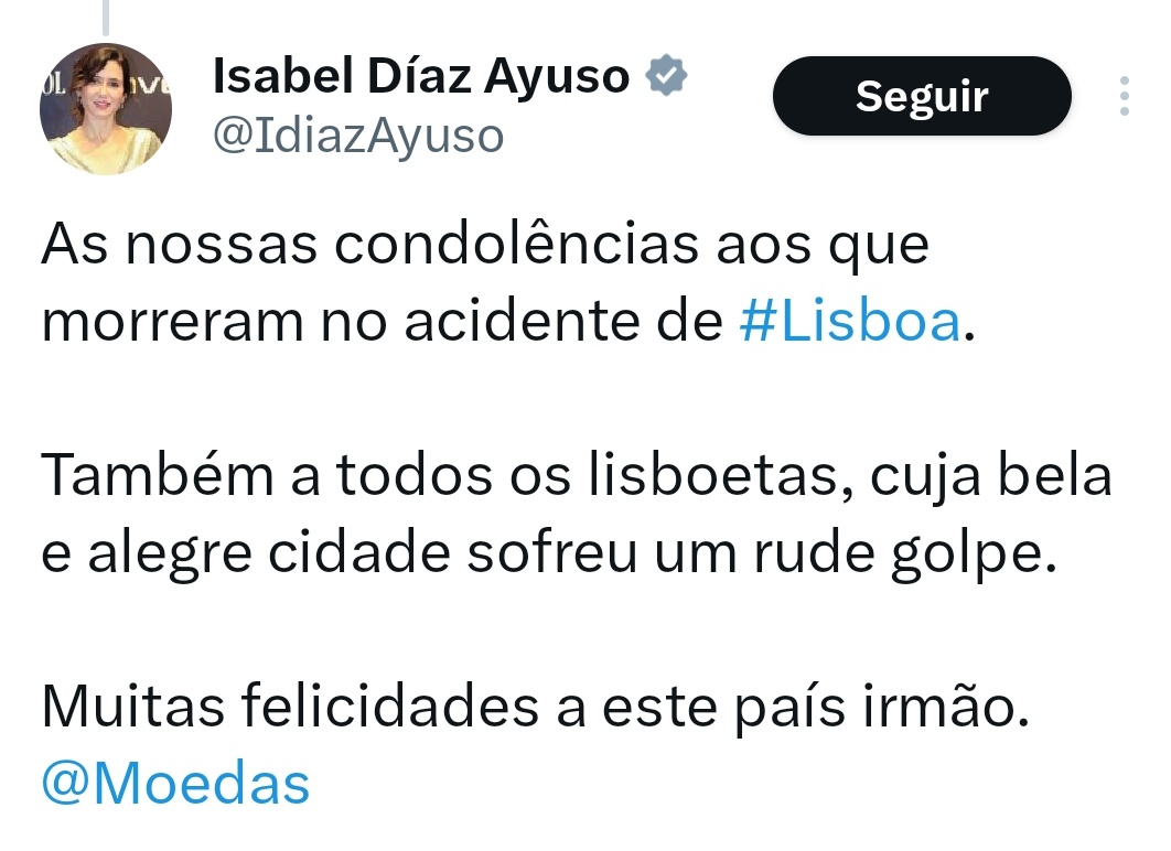 Hanky_solo's tweet image. Impresionante lo de Ayuso, felicitando a Portugal porque ha habido un accidente que ha causado quince muertos y muchos heridos graves.
