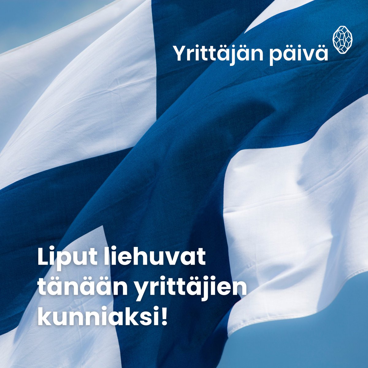 Liput liehuvat tänään yrittäjien kunniaksi! Vietämme Yrittäjän päivää teemalla nuoret ja kasvu: kuinka käännämme Suomen talouden yrittäjyydellä kasvuun ja miten nuoret kasvavat yrittäjiksi. 

Hyvää Yrittäjän päivää! 🇫🇮 #Yrittäjänpäivä