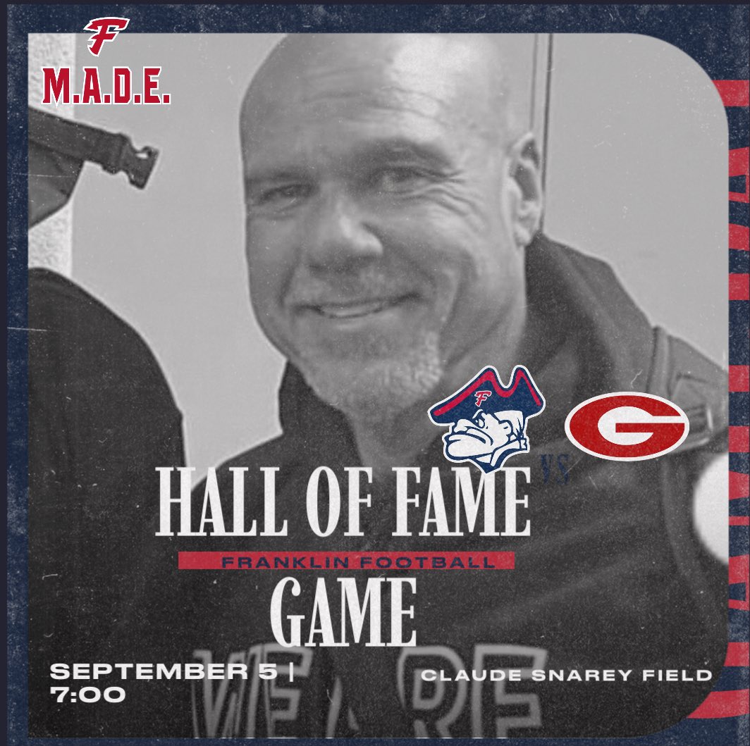 One day away! Hall of Fame Game on Friday Night!! Come out to celebrate some FHS Legends! #FranklinMADE <a href="/fhspatriots/">Franklin High School</a> <a href="/FranklinFootbal/">Franklin Football</a> <a href="/TheColonyFHS/">The Colony ™</a> <a href="/LivoniaDistrict/">Livonia Schools</a>