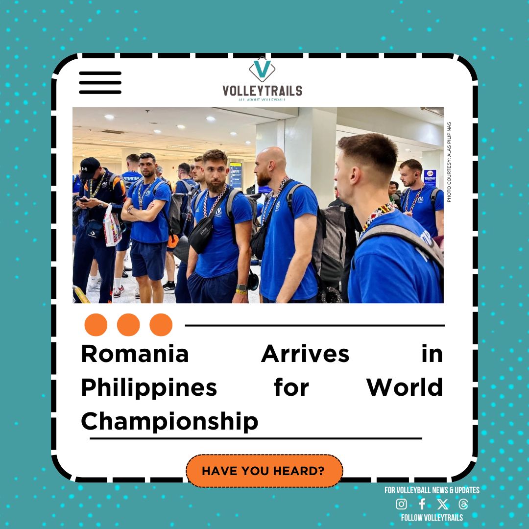 🇷🇴 Romania men’s national team has arrived in the 🇵🇭 Philippines for the World Championship! They’re set to compete in Pool B alongside 🇵🇱 Poland, 🇳🇱 Netherlands, and 🇶🇦 Qatar.

#VolleyballWorldChampionship #WWCH #volleyball