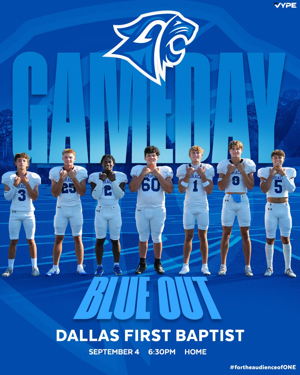 🏈 GAME DAY
🆚 Dallas First Baptist
⏰  6:30pm
#fortheaudienceofone