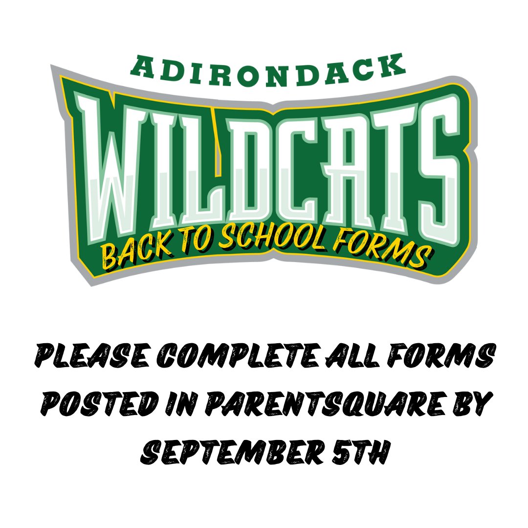 ACSWildcats (@adirondackcsd) on Twitter photo The forms for the 25-26 school year can be found here
parentsquare.com/feeds/54578405
Please email parentsquare@adirondackcsd.org with questions. The forms for the 25-26 school year can be found here
parentsquare.com/feeds/54578405
Please email parentsquare@adirondackcsd.org with questions.