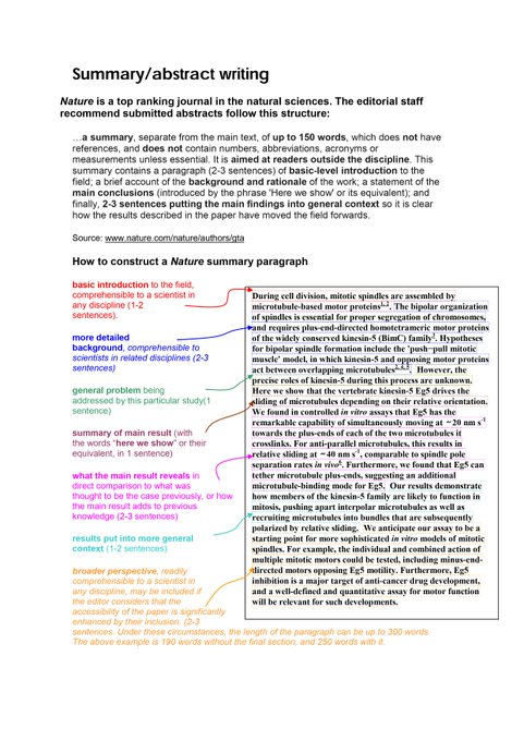 Summary/Abstract Writing