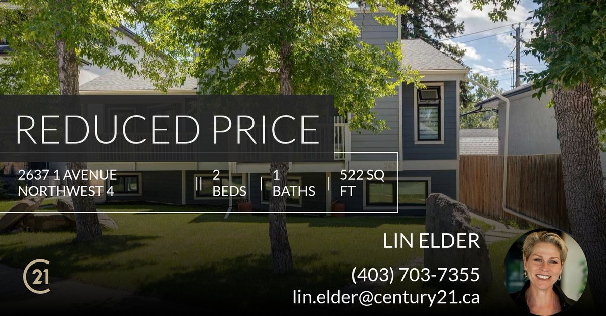 LINtoWIN's tweet photo. 📍 Reduced Price 📍 This recently reduced home at 2637 1 Avenue Northwest 4 in Calgary won't last long, so, don't wait to set up a showing! Reach out here or at (403) 703-7355 for more information!

lin*elder
Century 21 Bamber Real... https://t.co/cNVB7N3LWi https://t.co/nvKZpg4sdS