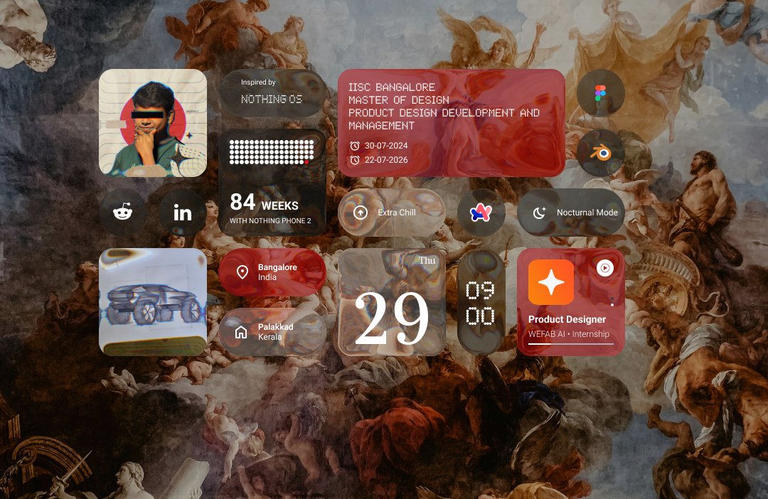 Nothing OS × Apple iOS26 Liquid Glass Concept

A visual experiment blending the sharp, dot-matrix boldness of Nothing OS with the soft translucency and depth of Apple’s Liquid Glass.
What started as a styling riff quickly felt like a glimpse of something oddly good.