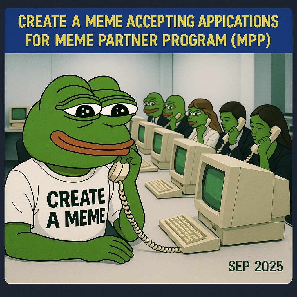 Gm frens! ☕️

Do you all of a sudden have some availability to apply to AI CPP programs? 

Consider the first ever MPP program, from Create a Meme of course. 😄🤝🖼️