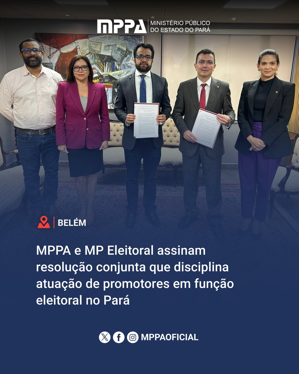🖇️A medida estabelece critérios de designação, formaliza a nomenclatura oficial dos promotores eleitorais e unifica o biênio de atuação, com início sempre em 1º de novembro dos anos ímpares.

↪️mppa.mp.br/noticias/mppa-…