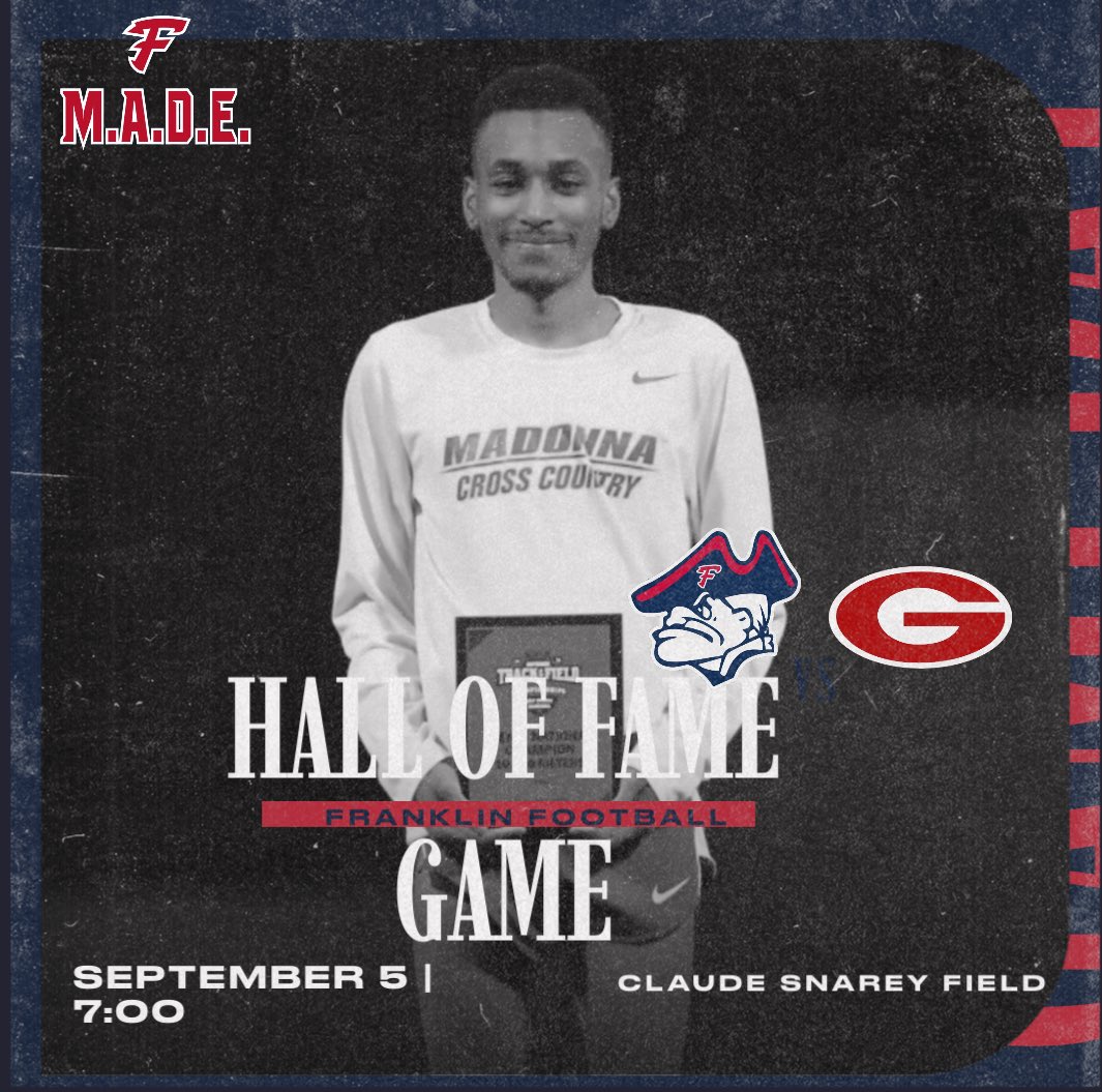 One day away! Hall of Fame Game on Friday Night!! Come out to celebrate some FHS Legends! #FranklinMADE <a href="/fhspatriots/">Franklin High School</a> <a href="/FranklinFootbal/">Franklin Football</a> <a href="/TheColonyFHS/">The Colony ™</a> <a href="/LivoniaDistrict/">Livonia Schools</a>