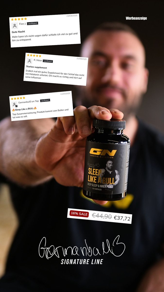 Jetzt mit meinem Code insgesamt 26% sparen auf Sleep like a Bull! gigasnutrition.com/products/sleep…

Werbeanzeige für Gigas Nutrition BV