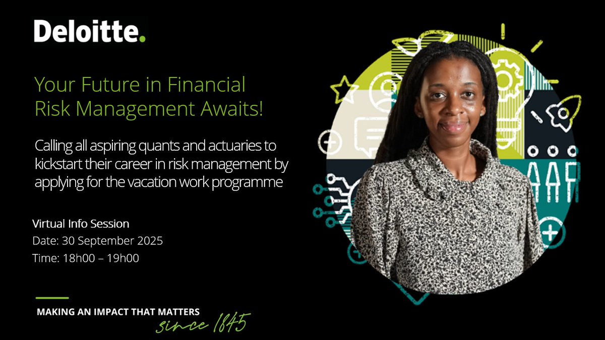 📈 Ready to launch your career in Financial Risk Management? 

At Deloitte, our Graduate Programme offers you the hands-on experience, mentoring, and training needed to tackle the complex risks shaping the future of finance. Apply for our vacation work programme and get